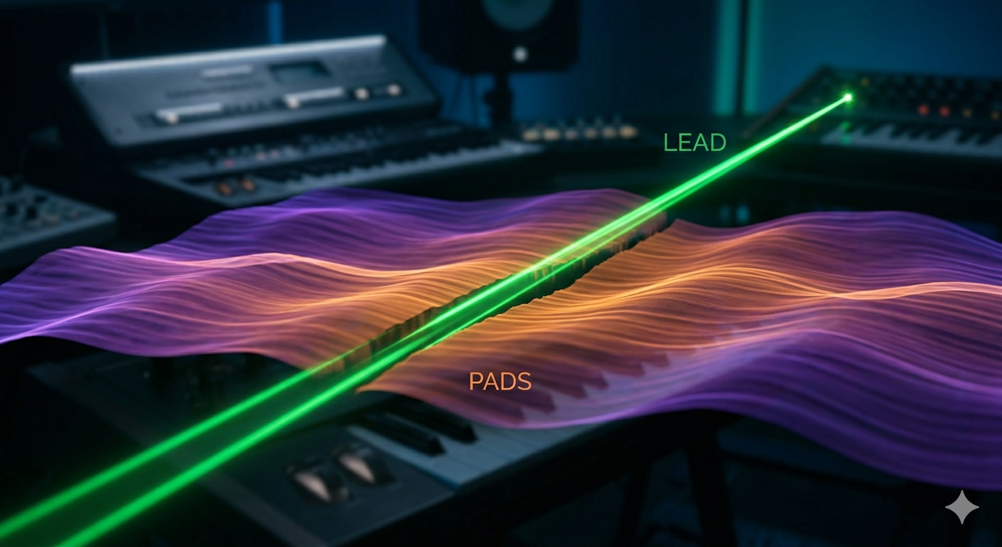 Lead synth over pad layers